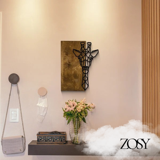 Wanddeko Giraffen Motiv aus Holz-Acrylglas