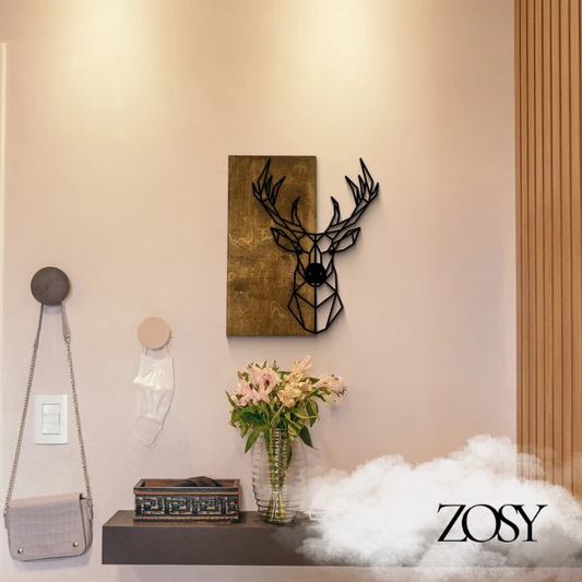 Wanddeko Hirsch-Motiv, aus Holz-Acrylglas