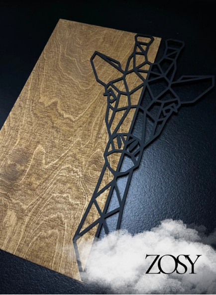 Wanddeko Giraffen Motiv aus Holz-Acrylglas