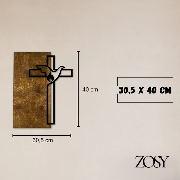 Wanddeko Jesus Kreuz-Motiv, aus Holz-Acrylglas