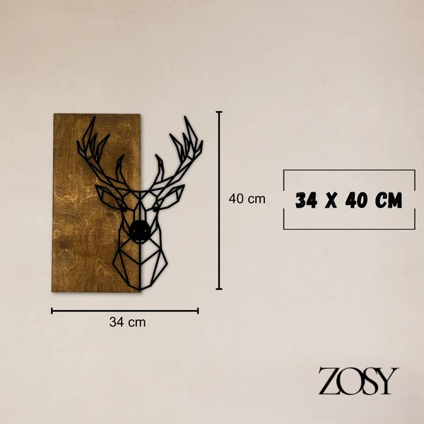 Wanddeko Hirsch-Motiv, aus Holz-Acrylglas