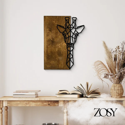 Wanddeko Giraffen Motiv aus Holz-Acrylglas
